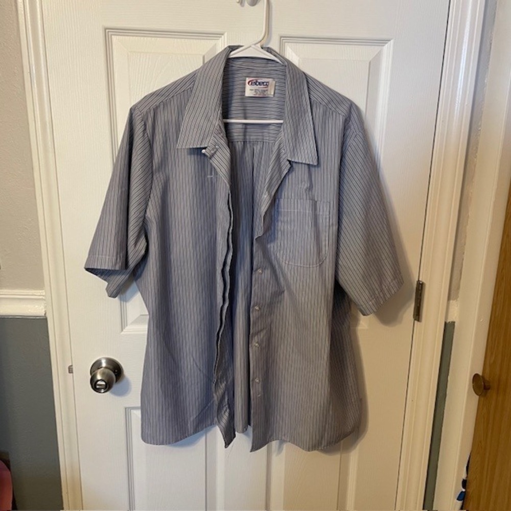 Women's USPS Buttown Down Blue Stripe Shirt 2XL